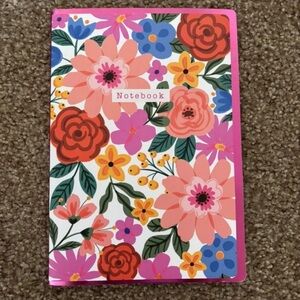 Floral Notebook with Pink and Red Flowers